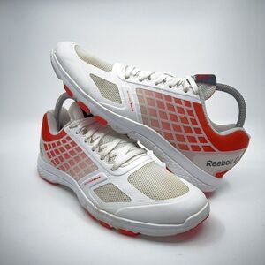 Reebok White and Orange Athletic Shoes